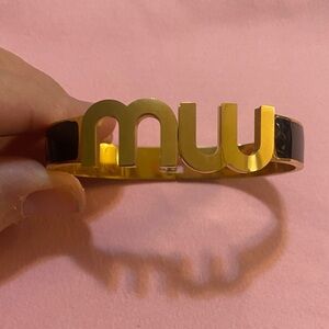 Gold and Black Miu Miu Bracelet